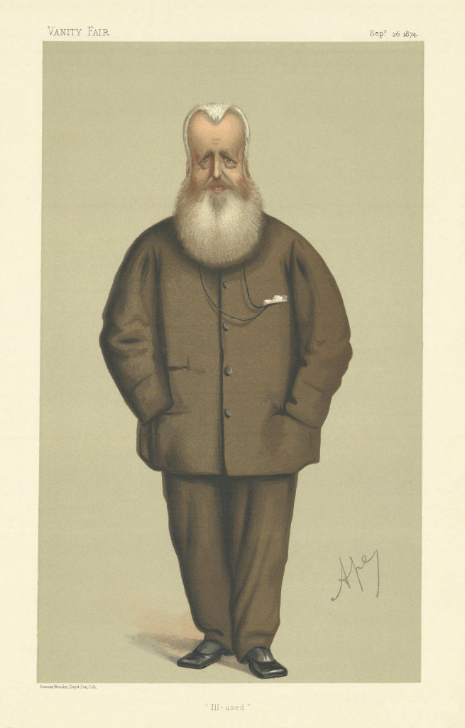 VANITY FAIR SPY CARTOON Sir James Hudson 'Ill-used'. Diplomat. By Ape 1874